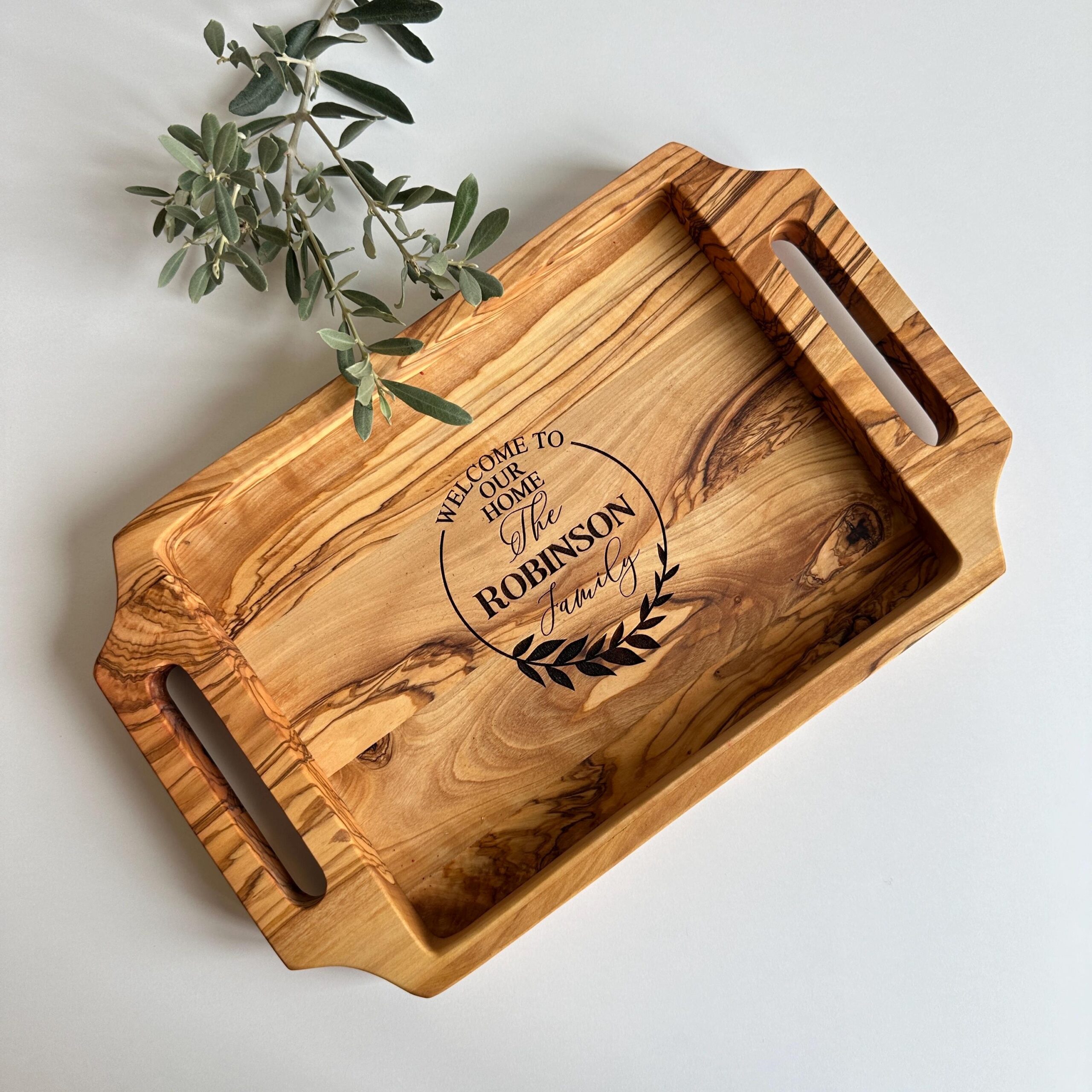 Personalized Olive Wood Serving Tray Personalized Olive Wood Serving Tray