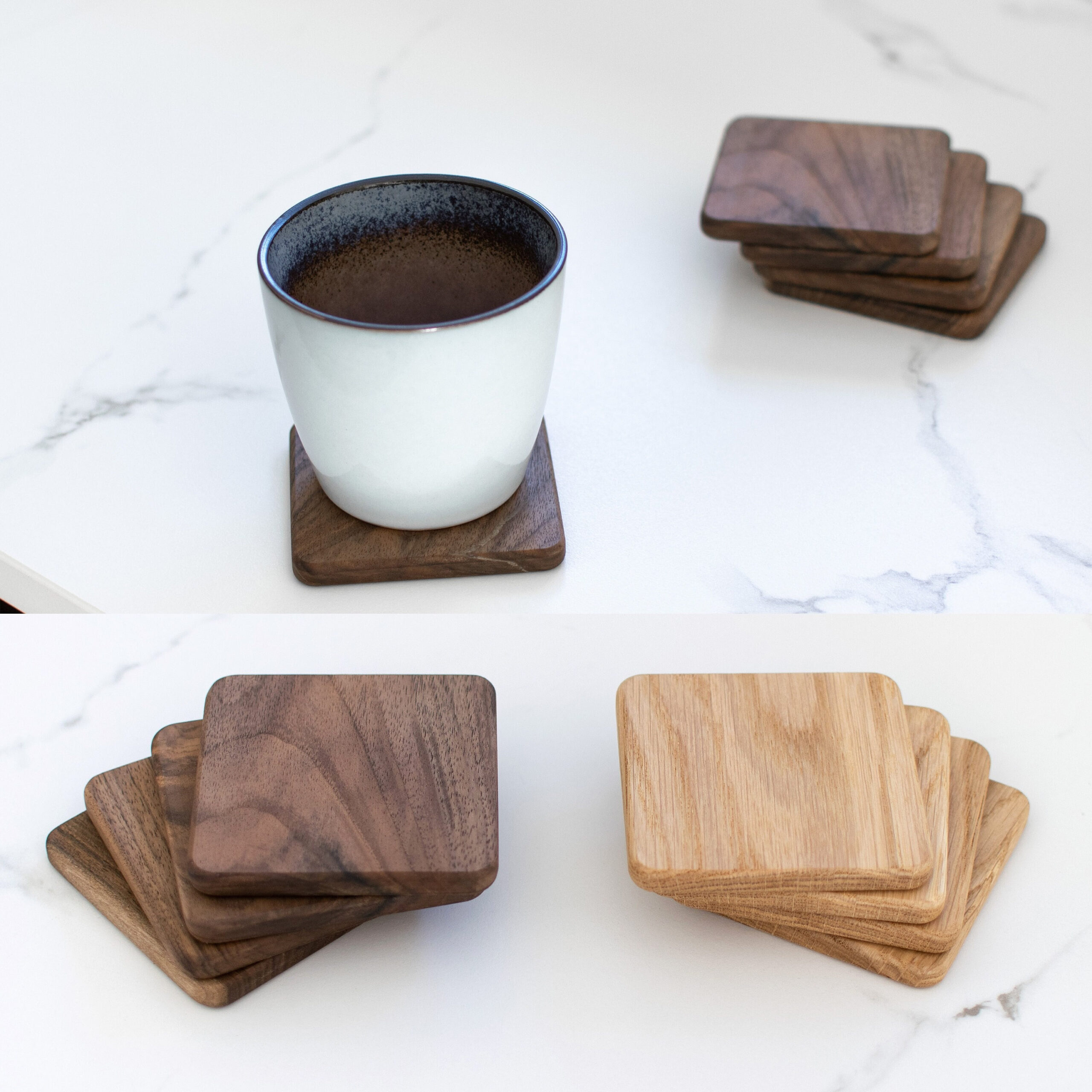 Wooden Coasters for Glasses, Cups, or Candles – Set of 4 Wooden Coasters for Glasses, Cups, or Candles – Set of 4