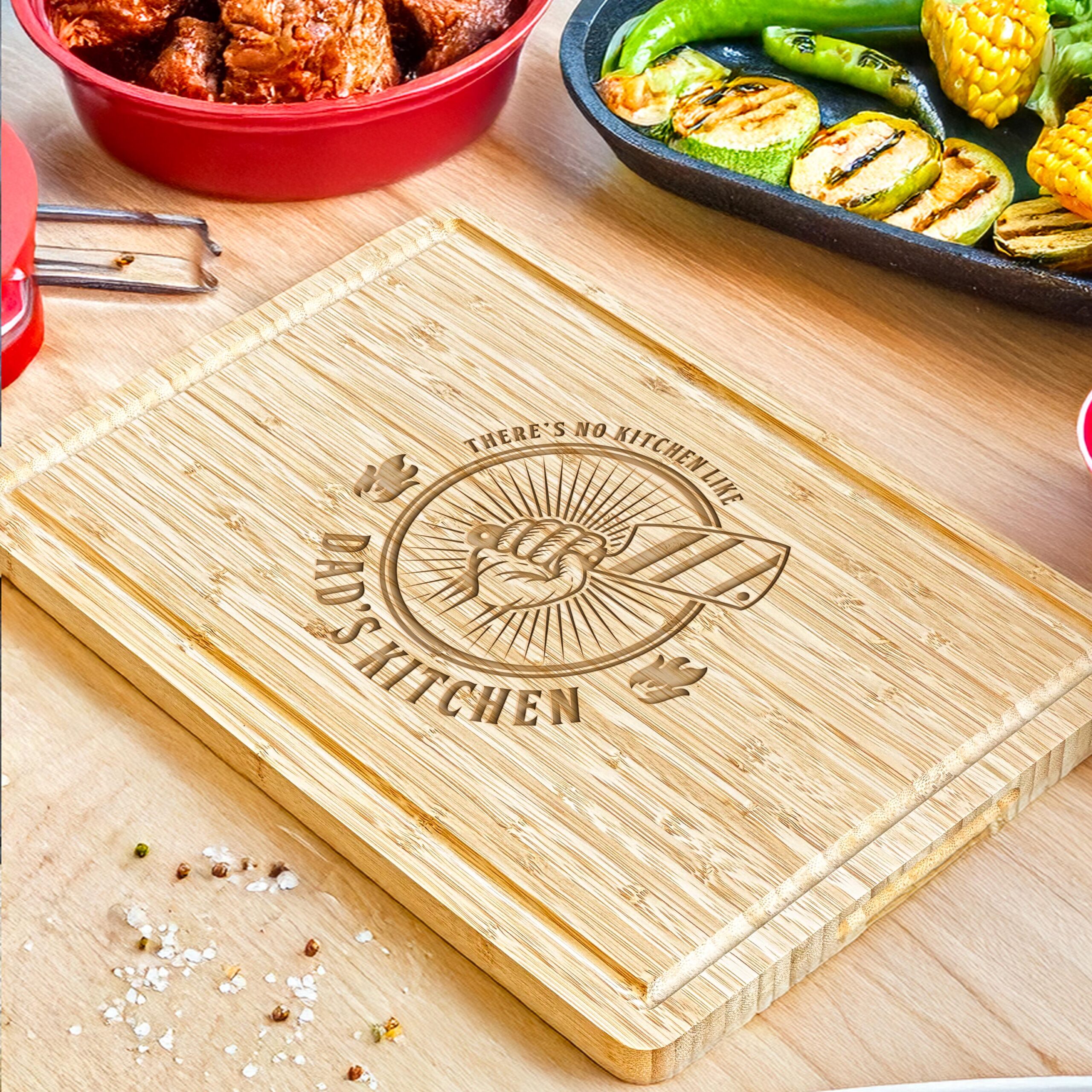Dad’s Kitchen Cutting Board – Custom Father's Day Gift for Him Dad’s Kitchen Cutting Board – Custom Father's Day Gift for Him