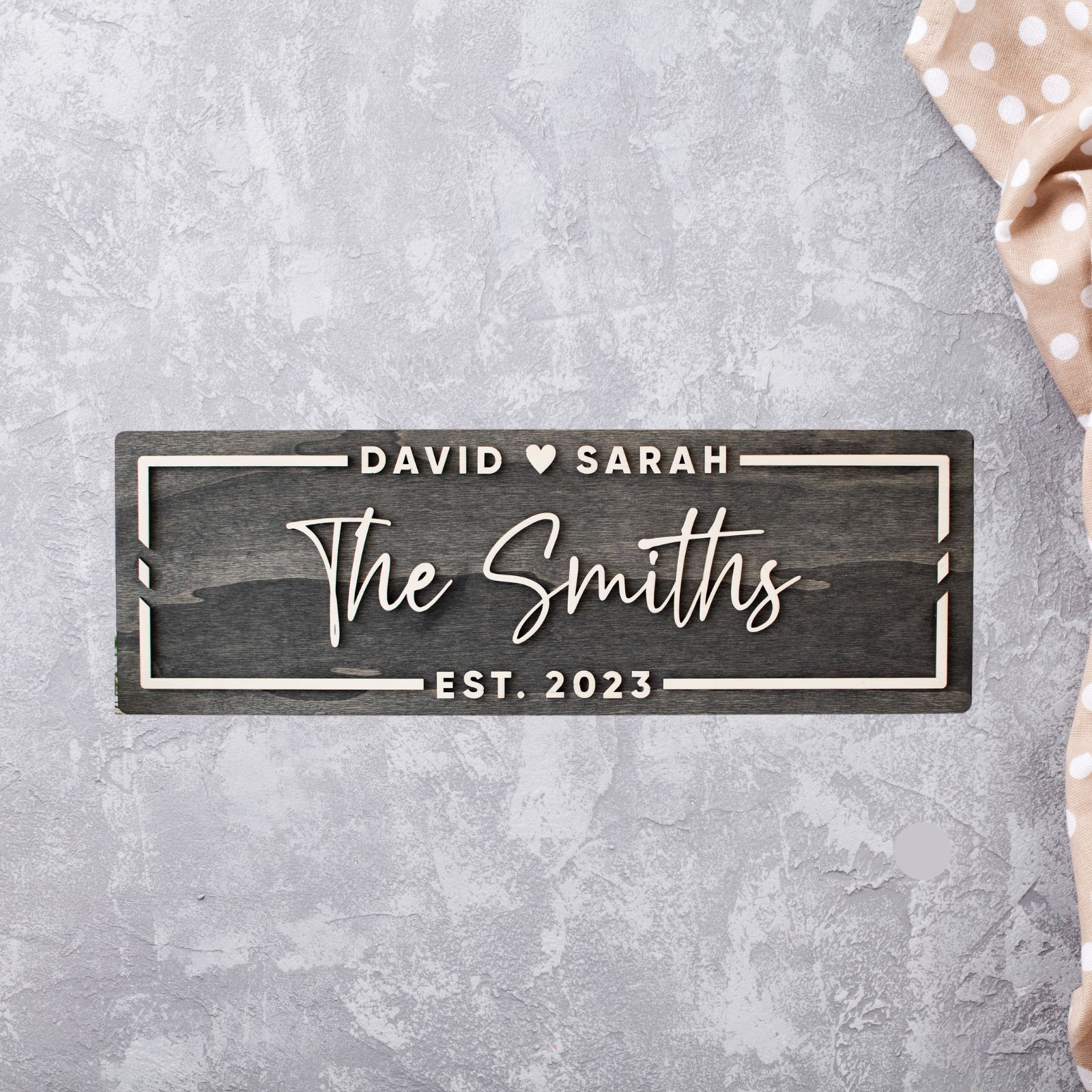 Custom 3D Wooden Wedding Sign – Personalized Last Name & Established Date Custom 3D Wooden Wedding Sign – Personalized Last Name & Established Date