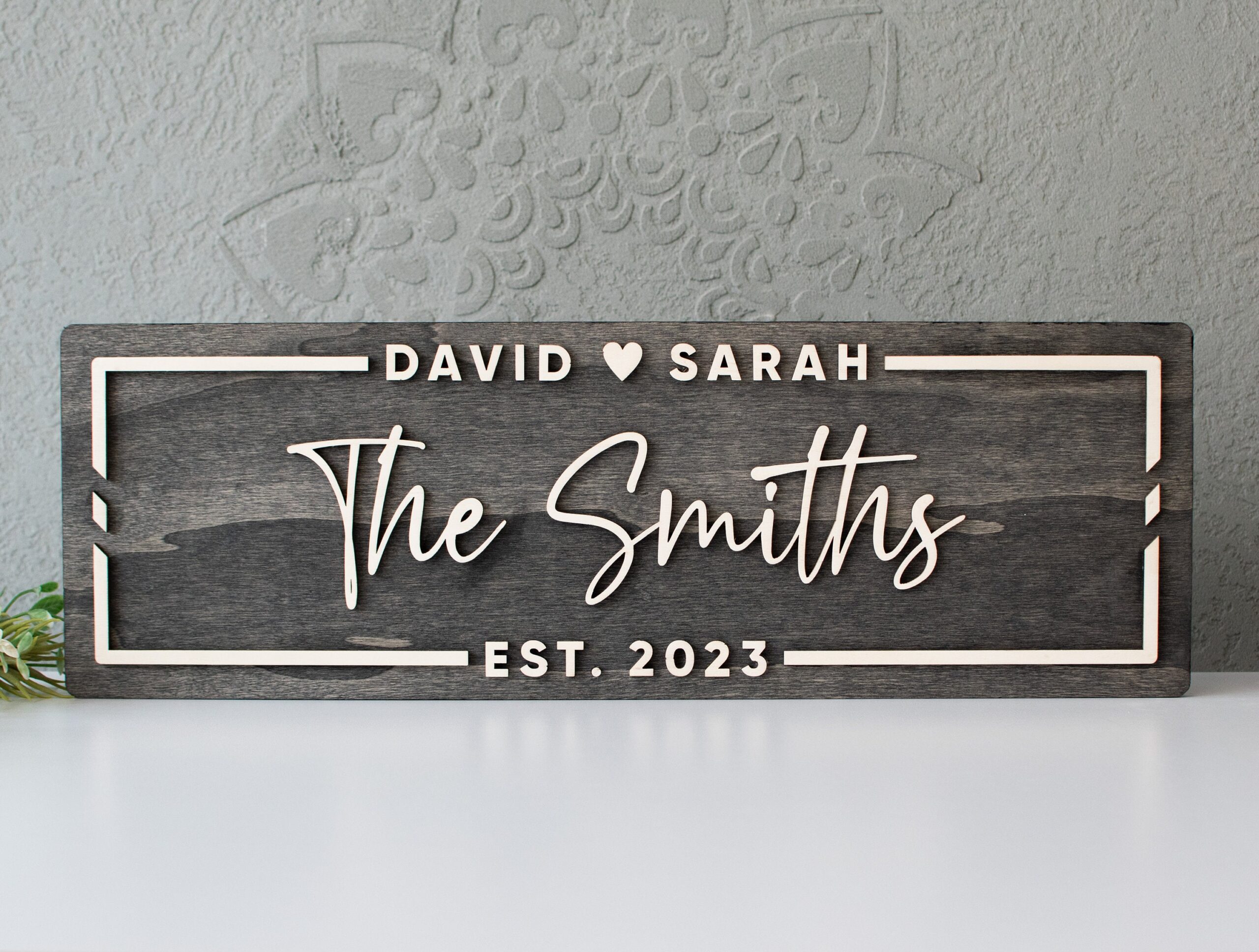 Custom 3D Wooden Wedding Sign – Personalized Last Name & Established Date Custom 3D Wooden Wedding Sign – Personalized Last Name & Established Date