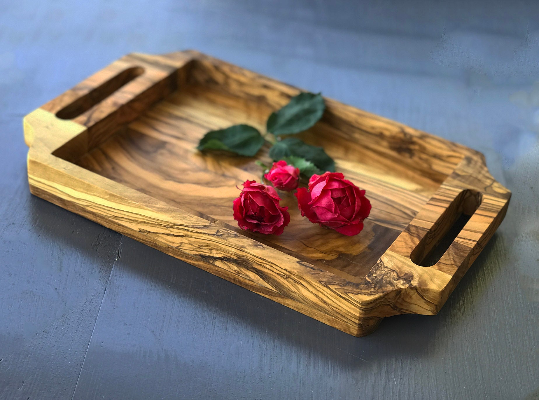 Personalized Olive Wood Serving Tray Personalized Olive Wood Serving Tray