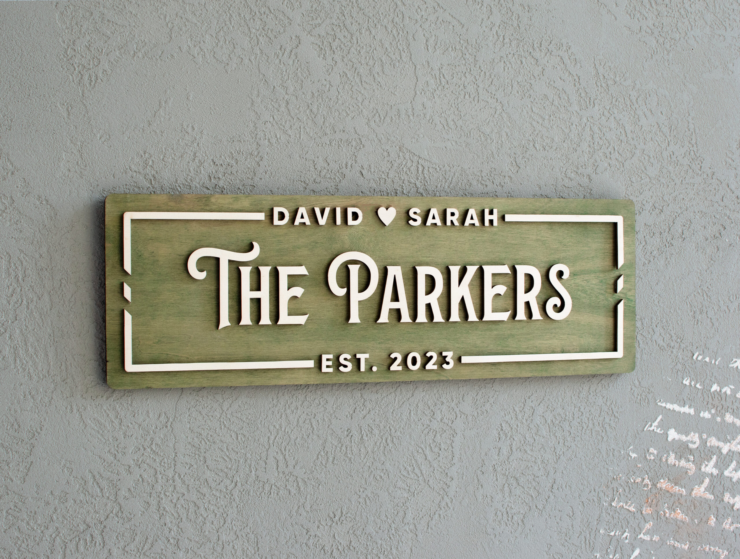Custom 3D Wooden Wedding Sign – Personalized Last Name & Established Date Custom 3D Wooden Wedding Sign – Personalized Last Name & Established Date